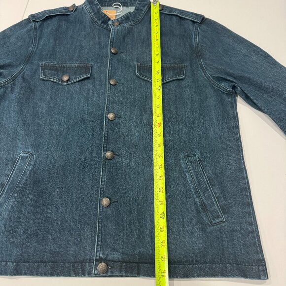 Men's Vintage Stand Collar Denim Jacket New, Size XL - Picture 15 of 17